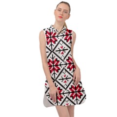 Ukrainian Folk Seamless Pattern Ornament Ethnic Ornament Border Element Traditional Art Sleeveless Shirt Dress