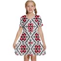 Ukrainian Folk Seamless Pattern Ornament Ethnic Ornament Border Element Traditional Art Kids  Short Sleeve Tiered Mini Dress View1
