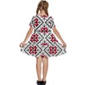 Ukrainian Folk Seamless Pattern Ornament Ethnic Ornament Border Element Traditional Art Kids  Short Sleeve Tiered Mini Dress View4