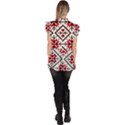 Ukrainian Folk Seamless Pattern Ornament Ethnic Ornament Border Element Traditional Art Ruffle Collar Short Sleeve Chiffon Top View4