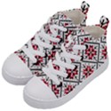 Ukrainian Folk Seamless Pattern Ornament Ethnic Ornament Border Element Traditional Art Kids  Mid-Top Canvas Sneakers View2