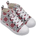 Ukrainian Folk Seamless Pattern Ornament Ethnic Ornament Border Element Traditional Art Kids  Mid-Top Canvas Sneakers View3