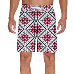 Ukrainian Folk Seamless Pattern Ornament Ethnic Ornament Border Element Traditional Art Men s Beach Shorts