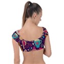Collage Worx Black Collage Cupcake Eifel Tower Fireworks Paris Cap Sleeve Ring Bikini Top View2