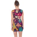 Collage Worx Black Collage Cupcake Eifel Tower Fireworks Paris Lace Up Front Bodycon Dress View2