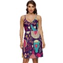 Collage Worx Black Collage Cupcake Eifel Tower Fireworks Paris V-Neck Pocket Summer Dress  View1