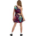 Collage Worx Black Collage Cupcake Eifel Tower Fireworks Paris Kids  One Shoulder Party Dress View4