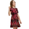 Floral Buds Of Roses Beautiful Flowers Kids  Puff Sleeved Dress View2