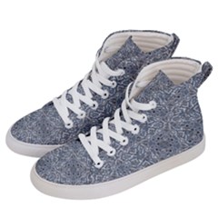 Blue Ornament Complex Mosaic Print Pattern Men s Hi-top Skate Sneakers