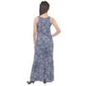 Blue Ornament Complex Mosaic Print Pattern Sleeveless Velour Maxi Dress View2