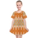 Winter Wonderland Seamless Pattern: Christmas Trees & Snowflakes on Dark Background Kids  Smock Dress View1