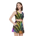 Abstract Colors - , Abstract Colors Women s Crop Top Pleated Skater Rave Skirt View3