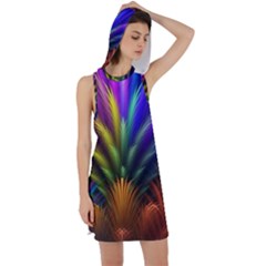 Abstract Colors - , Abstract Colors Racer Back Hoodie Dress