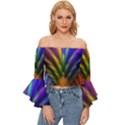 Abstract Colors - , Abstract Colors Off Shoulder Flutter Bell Sleeve Top View1