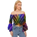 Abstract Colors - , Abstract Colors Off Shoulder Flutter Bell Sleeve Top View3