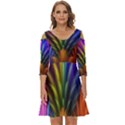 Abstract Colors - , Abstract Colors Shoulder Cut Out Zip Up Dress View1