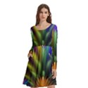 Abstract Colors - , Abstract Colors Long Sleeve Knee Length Skater Dress With Pockets View1
