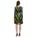 Abstract Colors - , Abstract Colors Long Sleeve Knee Length Skater Dress With Pockets View4