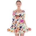 Abstract Floral Background Long Sleeve Skater Dress View1