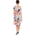 Abstract Floral Background Cap Sleeve Midi Dress With Pockets View2