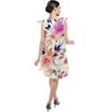 Abstract Floral Background Tie Up Tunic Dress View2