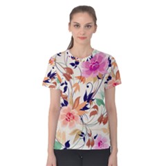 Abstract Floral Background Women s Cotton T-shirt