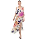 Abstract Floral Background Maxi Chiffon Cover Up Dress View1