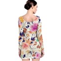 Abstract Floral Background Long Sleeve Velvet Bodycon Dress View2