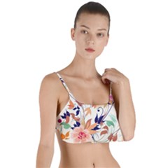 Abstract Floral Background Layered Top Bikini Top 