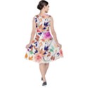 Abstract Floral Background V-Neck Midi Sleeveless Dress  View2