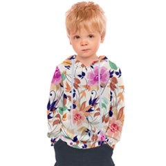 Abstract Floral Background Kids  Overhead Hoodie
