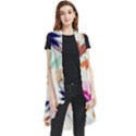 Abstract Floral Background Sleeveless Chiffon Waistcoat Shirt View1