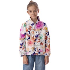 Abstract Floral Background Kids  Half Zip Hoodie