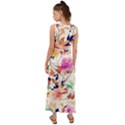 Abstract Floral Background V-Neck Chiffon Maxi Dress View2