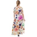 Abstract Floral Background Waist Tie Boho Maxi Dress View2