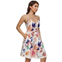 Abstract Floral Background V-Neck Pocket Summer Dress  View2