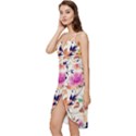 Abstract Floral Background Wrap Frill Dress View2