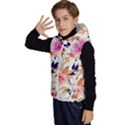 Abstract Floral Background Kids  Stylish Hooded Puffer Vest View2