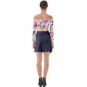 Abstract Floral Background Long Sleeve Off Shoulder Crop Top View2