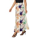 Abstract Floral Background Tiered Ruffle Maxi Skirt View2