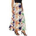Abstract Floral Background Tiered Ruffle Maxi Skirt View3