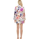 Abstract Floral Background Long Sleeve Satin Robe View2