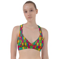 Abstract-background Sweetheart Sports Bra