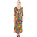 Abstract-background Quarter Sleeve Wrap Maxi Dress View1