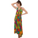 Abstract-background V-Neck Chiffon Maxi Dress View1