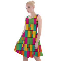 Abstract-background Knee Length Skater Dress