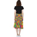 Abstract-background Frill Hi Low Chiffon Skirt View2