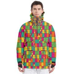 Abstract-background Men s Pullover Zip Ski And Snowboard Waterproof Breathable Jacket