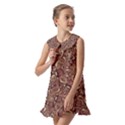 Human Spider Mutant Creatures Motif Random Pattern Kids  Pilgrim Collar Ruffle Hem Dress View2