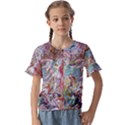 Abstract waves Kids  Cuff Sleeve Scrunch Bottom T-Shirt View1